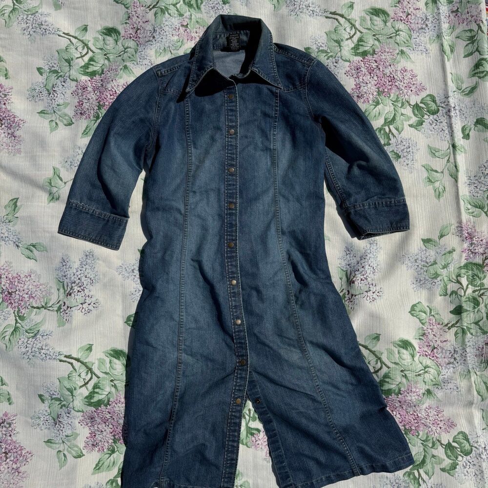 Women's H&M Hennes denim button-down midi dress